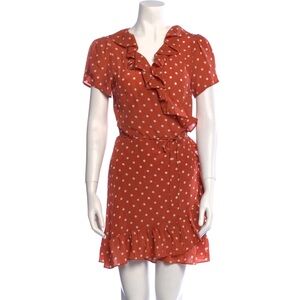 Realisasion Par - Pink polka dot - 100% silk wrap dress - xs